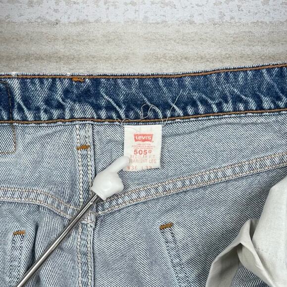 Vintage Orange Tab Levis Jeans 505 Straight Fit Medium Wash 100% Cotton 90s - Picture 5 of 5